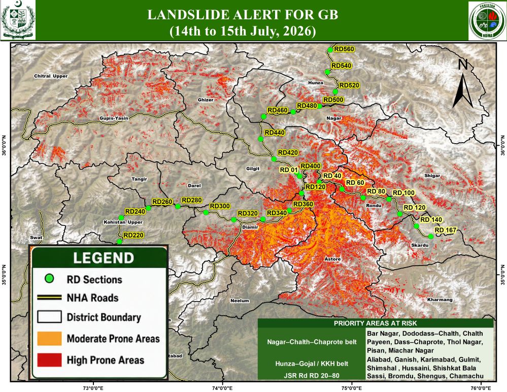 Landslide Alert for GB (14th to 15th July 2026)