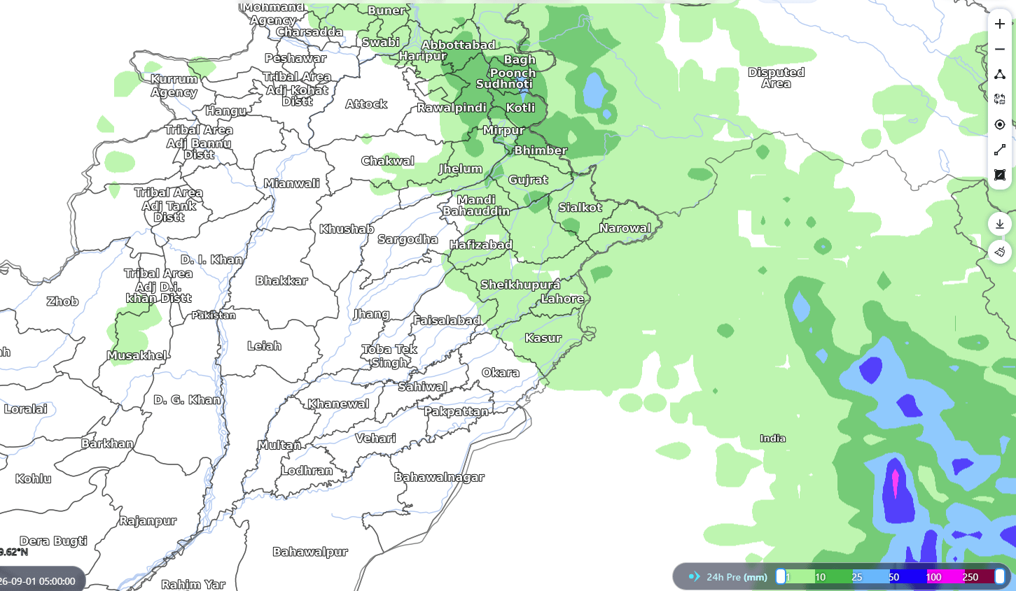 Urban/Flash Flooding Punjab &  Potohar region (48 hours)